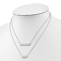 Sterling Silver Double Bar Necklace - 16"
