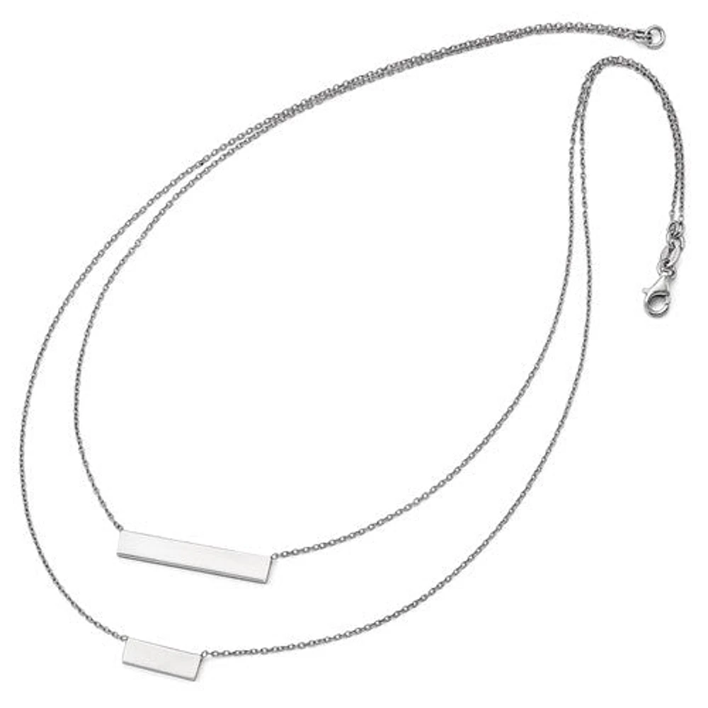 Sterling Silver Double Bar Necklace - 16"