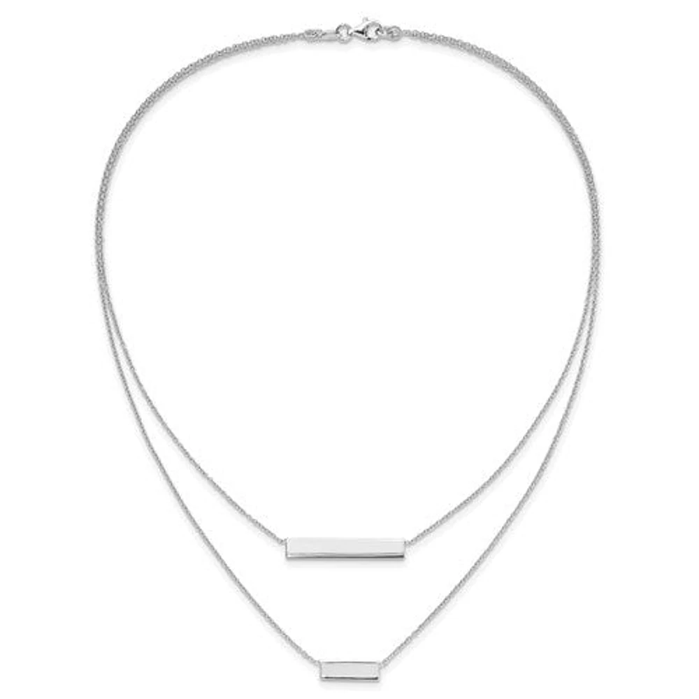 Sterling Silver Double Bar Necklace - 16"