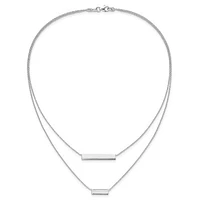 Sterling Silver Double Bar Necklace - 16"
