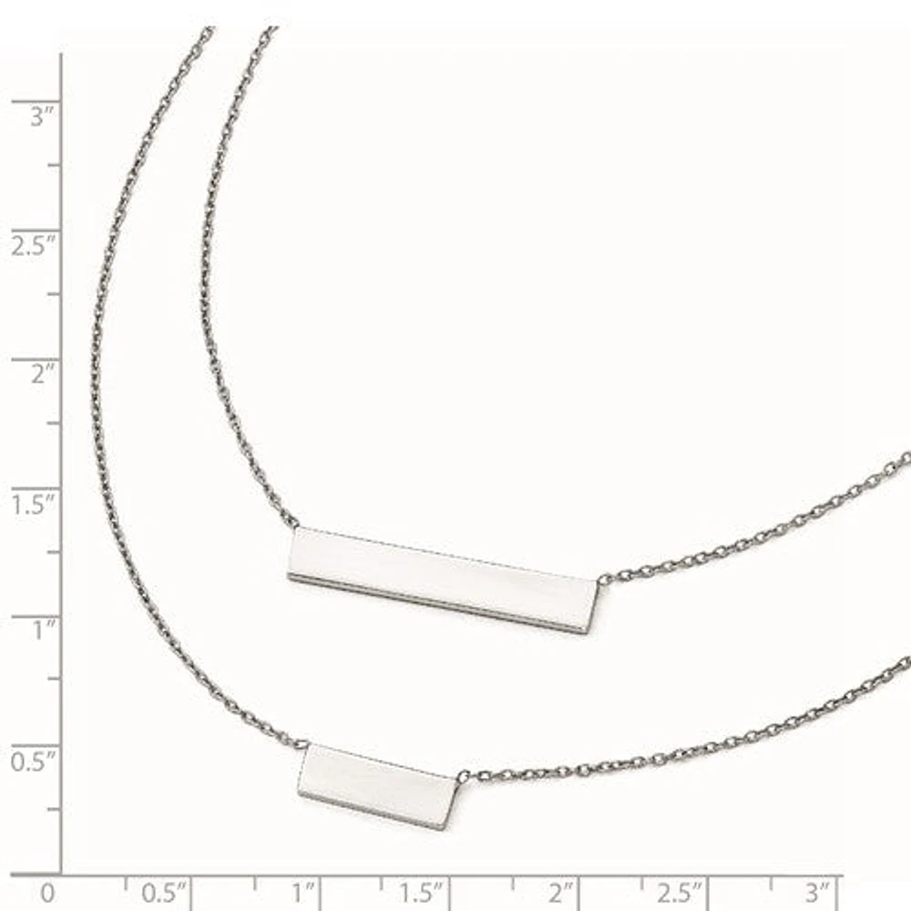 Sterling Silver Double Bar Necklace - 16"