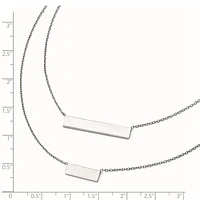 Sterling Silver Double Bar Necklace - 16"