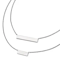 Sterling Silver Double Bar Necklace - 16"