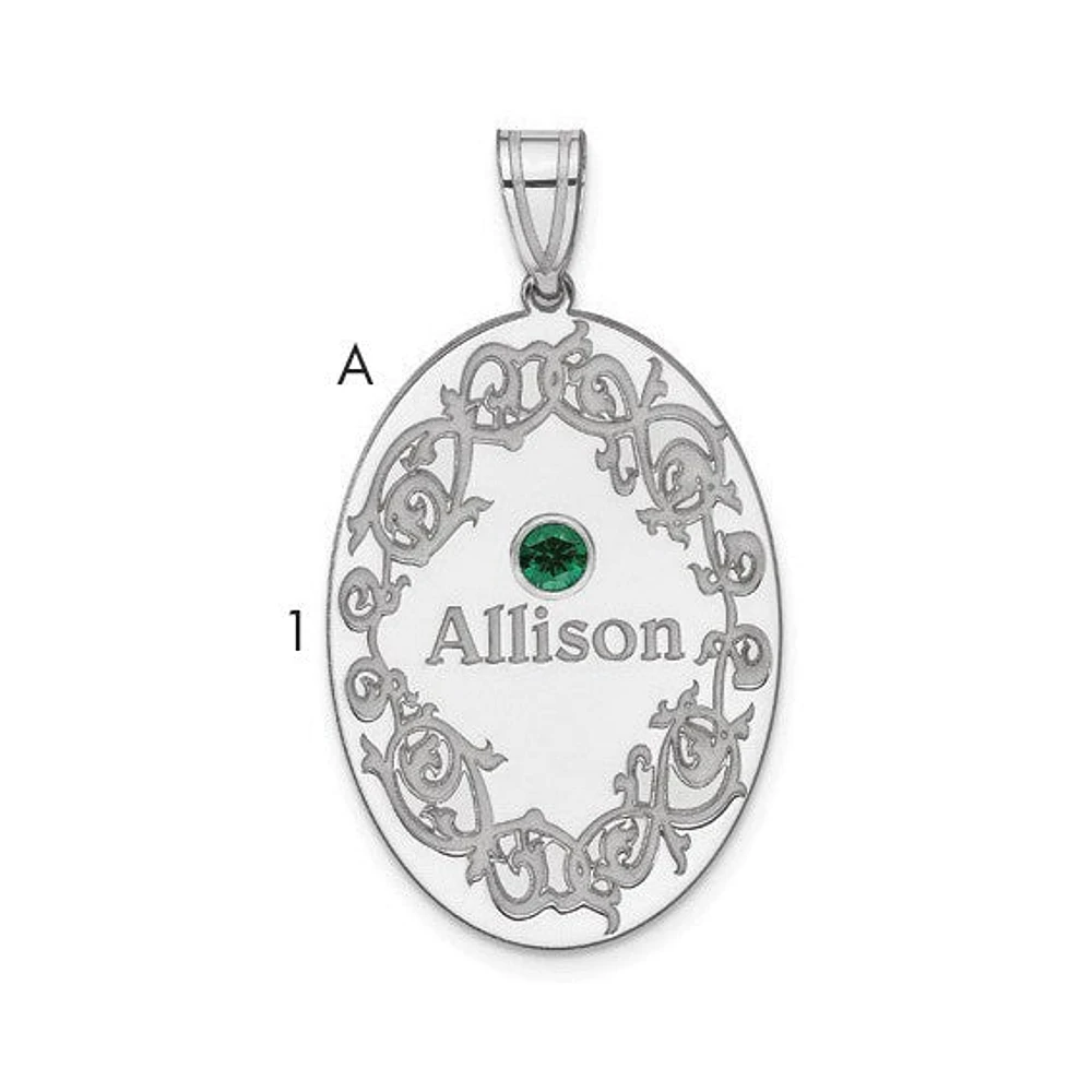 Sterling Silver Crystal Family Pendant (up to 4 names and birthstones)