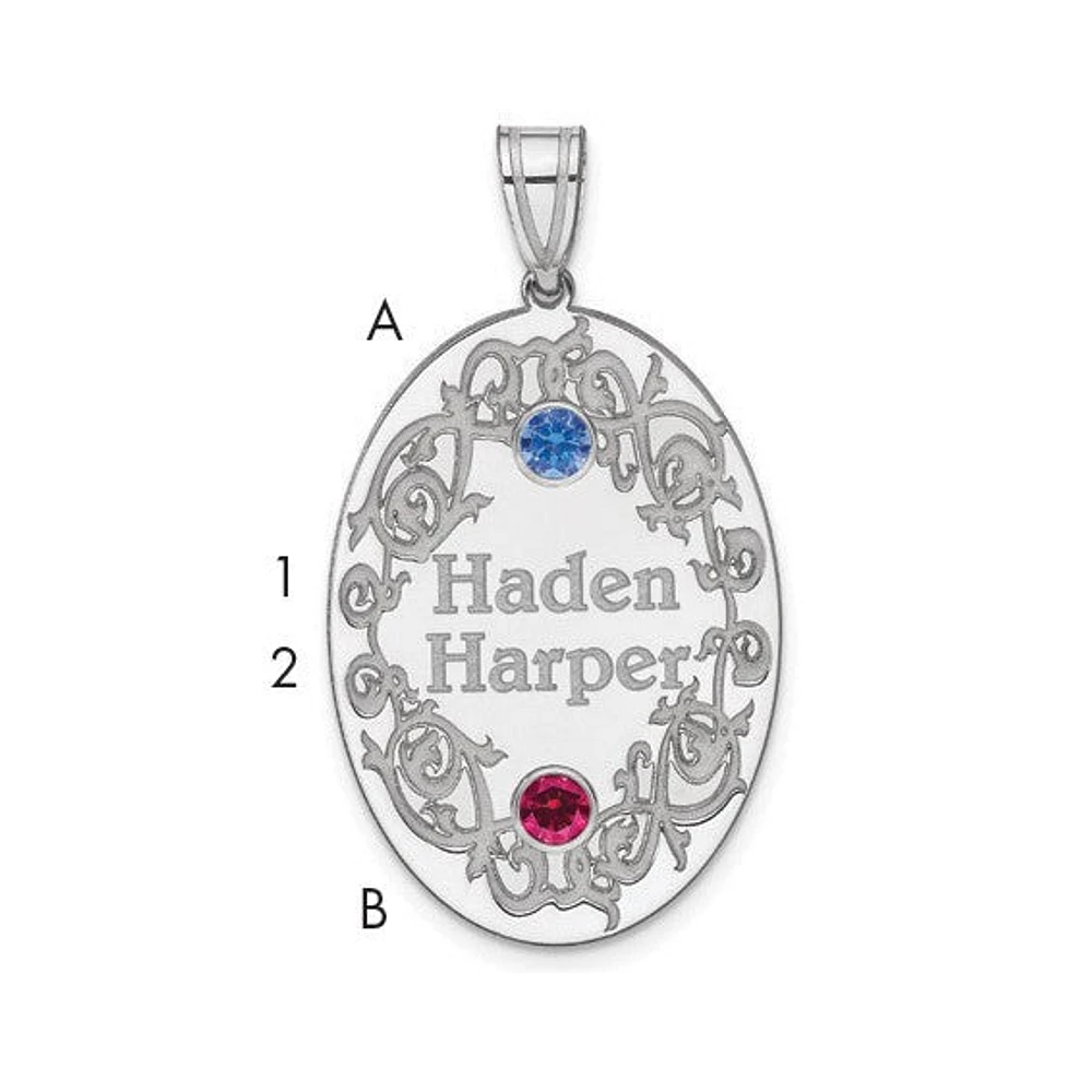 Sterling Silver Crystal Family Pendant (up to 4 names and birthstones)