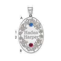 Sterling Silver Crystal Family Pendant (up to 4 names and birthstones)