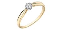 10K Yellow & White Gold 0.05cttw Diamond Promise / Engagement Ring, Size 6.5