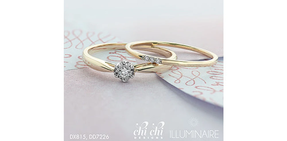 10K Yellow & White Gold 0.05cttw Diamond Promise / Engagement Ring, Size 6.5