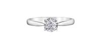 10K White Gold 0.25cttw Round Brilliant Cut Diamond Engagement Ring, size 6.5