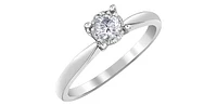 10K White Gold 0.25cttw Round Brilliant Cut Diamond Engagement Ring, size 6.5