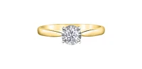 10K Yellow Gold 0.25cttw Round Brilliant Cut Diamond Engagement Ring, 6.5 - / White