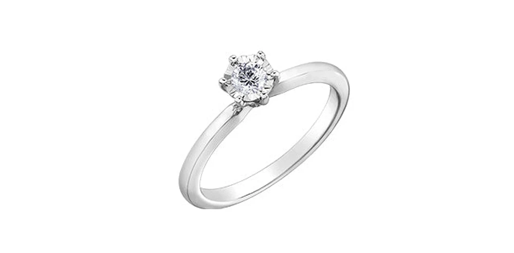 10K  White Gold 0.30cttw Diamond Engagement Ring - /