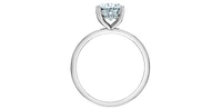 14K White gold 1.07Cttw Lab Grown Oval Cut Diamond Engagement / Anniversary Ring With Hidden Halo