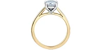 14K Lab Grown 0.50-3.00cttw Four Claw Diamond Ring - Gold / Carat Weight Round Brilliant