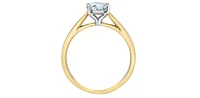 14K Lab Grown 1.00cttw Oval Shape Four Claw Diamond Ring - Gold / 4