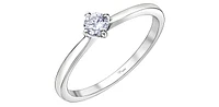 10K White Gold 0.18cttw Canadian Diamond Engagement Ring, 6.5