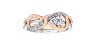 10K White Gold 0.18cttw Canadian Diamond Engagement Ring, 6.5