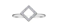 10K White Gold 0.20cttw Canadian Diamond Princess Cut Engagement Ring, 6.5