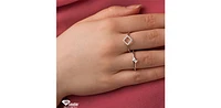 10K White Gold 0.20cttw Canadian Diamond Princess Cut Engagement Ring, 6.5