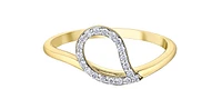 10K Yellow Gold 0.23Cttw Canadian Diamond Pear Cut Engagement Ring - /