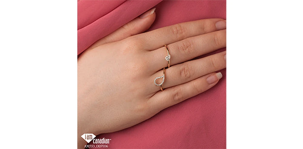 10K Yellow Gold 0.23Cttw Canadian Diamond Pear Cut Engagement Ring - /