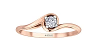10K Rose Gold 0.14cttw Round Brilliant Cut Canadian Diamond Engagement Ring