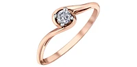 10K Rose Gold 0.14cttw Round Brilliant Cut Canadian Diamond Engagement Ring