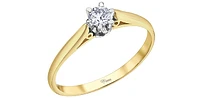 10K Yellow Gold 0.18cttw Round Brilliant Cut Canadian Diamond Engagement Ring