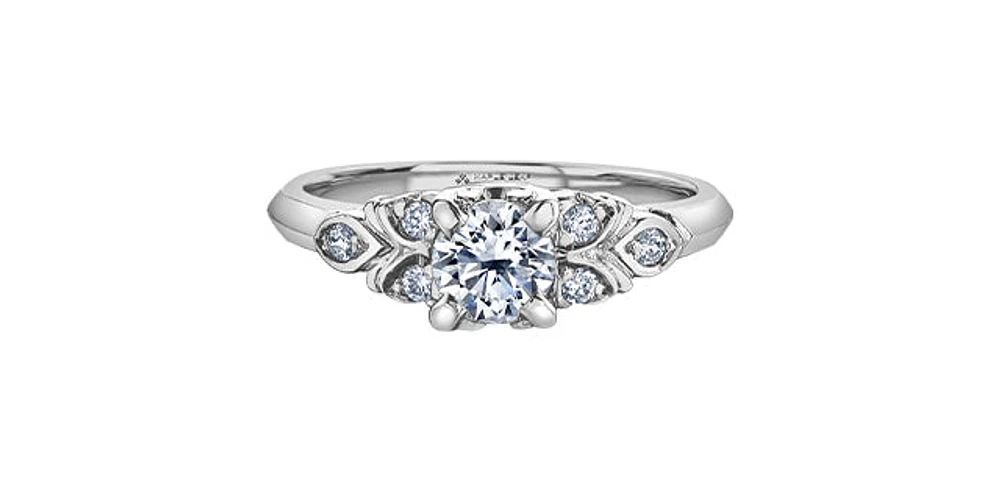 18K White Gold 0.33cttw Round Brilliant Cut Canadian Diamond Engagement Ring