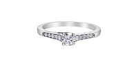 10K White Gold 0.33cttw Round Brilliant Cut Canadian Diamond Engagement Ring - / 4.5