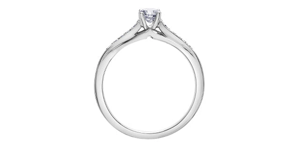 10K White Gold 0.33cttw Round Brilliant Cut Canadian Diamond Engagement Ring - / 4.5