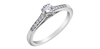 10K White Gold 0.33cttw Round Brilliant Cut Canadian Diamond Engagement Ring - / 4.5