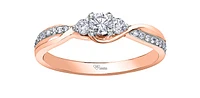 10K Rose Gold 0.33cttw Canadian Diamond Ring - Size 6.5