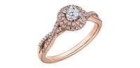 10K Rose Gold 0.23cttw Canadian Diamond Ring, size 6.5