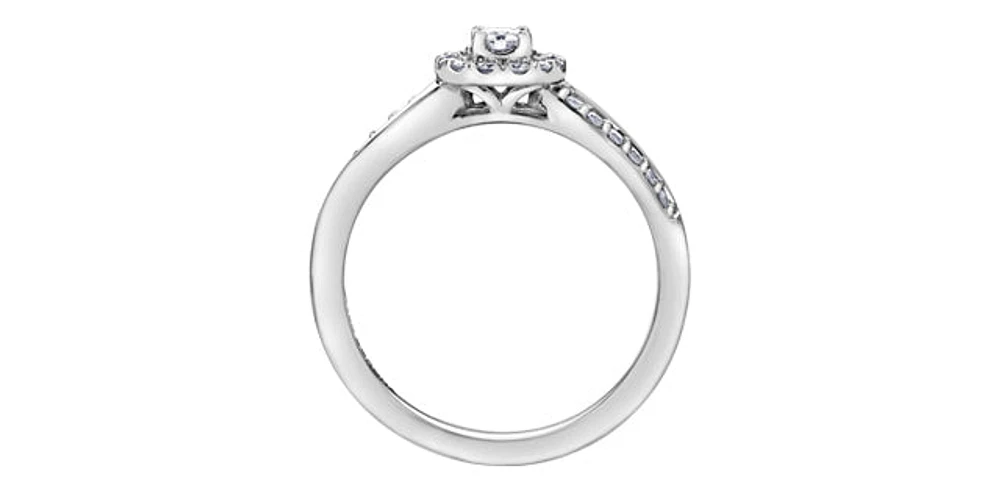 10K White Gold 0.30cttw Canadian Diamond Ring - Size 6.5