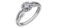 10K White Gold 0.30cttw Canadian Diamond Ring - Size 6.5