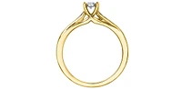 10K Yellow Gold 0.20cttw Round Brilliant Cut Illusion Set Diamond Ring