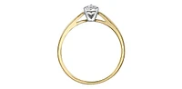 10K Yellow Gold 0.08cttw Pear Cut Cluster Diamond Engagement Ring, Size 6.5