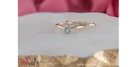 10K Yellow Gold 0.08cttw Pear Cut Cluster Diamond Engagement Ring, Size 6.5
