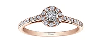 10K Rose Gold 0.24cttw Canadian Diamond Ring - Size 6.5