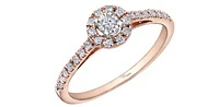 10K Rose Gold 0.24cttw Canadian Diamond Ring - Size 6.5