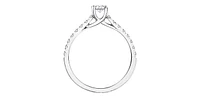 10K  White Gold 0.40cttw Diamond Engagement Ring, Size 6.5
