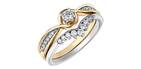 10K Yellow & White Gold 0.12cttw Diamond Engagement Ring, Size 6.5