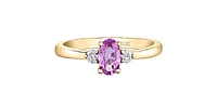 14K Yellow Gold Pink Sapphire 0.62cttw & Canadian Diamond 0.08cttw Ring