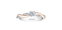 18K White & Rose Gold 0.33cttw Round Brilliant Cut Canadian Diamond Engagement Ring