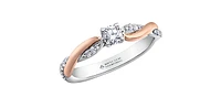 18K White & Rose Gold 0.33cttw Round Brilliant Cut Canadian Diamond Engagement Ring