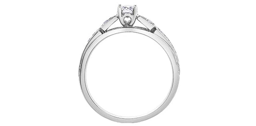 10K White Gold 0.31cttw Round Brilliant Cut Canadian Diamond Engagement Ring (Band sold separately)