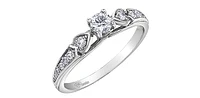 10K White Gold 0.31cttw Round Brilliant Cut Canadian Diamond Engagement Ring (Band sold separately)