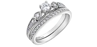 10K White Gold 0.31cttw Round Brilliant Cut Canadian Diamond Engagement Ring (Band sold separately)