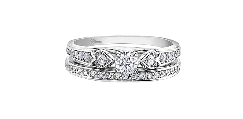 10K White Gold 0.31cttw Round Brilliant Cut Canadian Diamond Engagement Ring (Band sold separately)